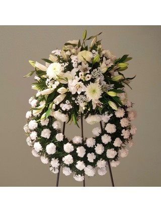 Corona toda blanca difunto