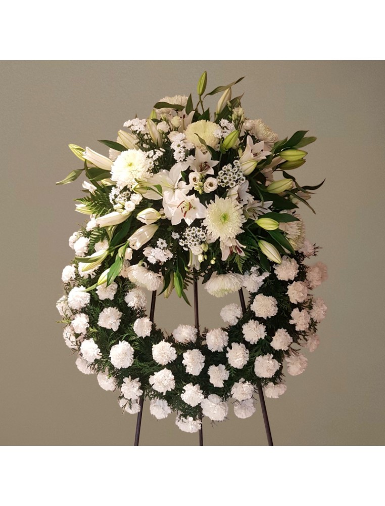 Corona toda blanca difunto Corona toda blanca difunto