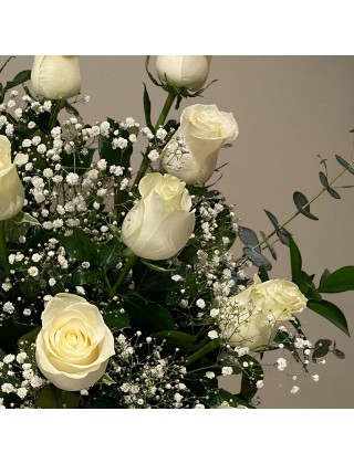 Ramo rosas blancas para tanatorio
